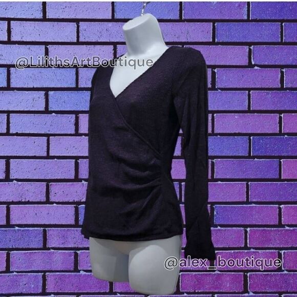 Rock & Republic Runch Wrap Rib-Knit Top(K010)- Size XS for Women - Picture 3 of 7